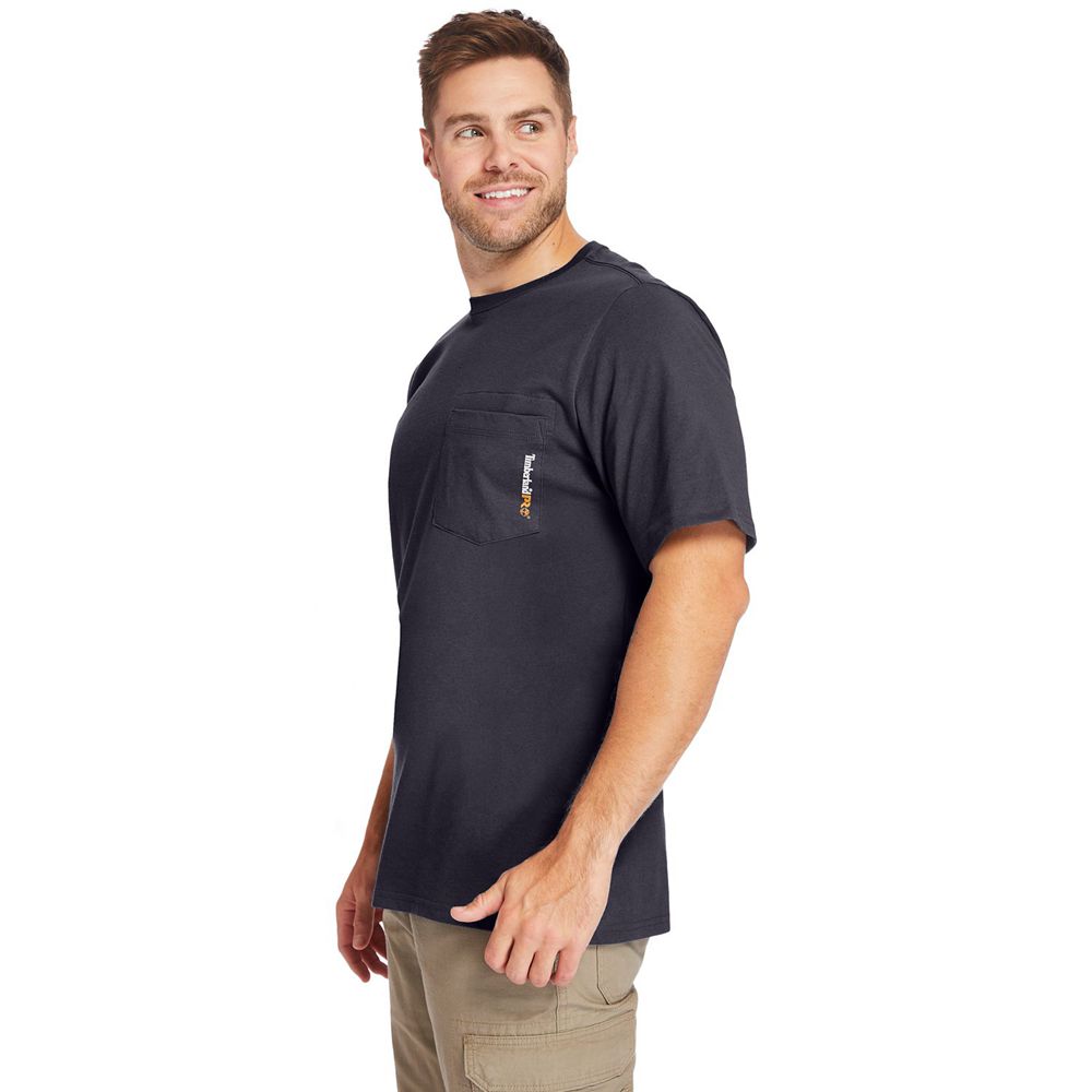 Camisetas Timberland Argentina Hombre - Pro® Big & Tall Base Plate Short-Sleeve - Azul Marino - YXOQ